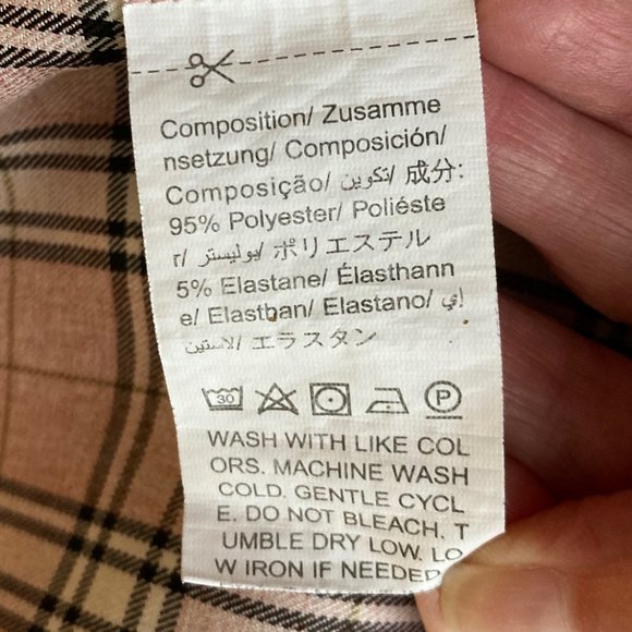 Shein plaid high rise dusty rose anke/crop pants - Picture 6 of 6